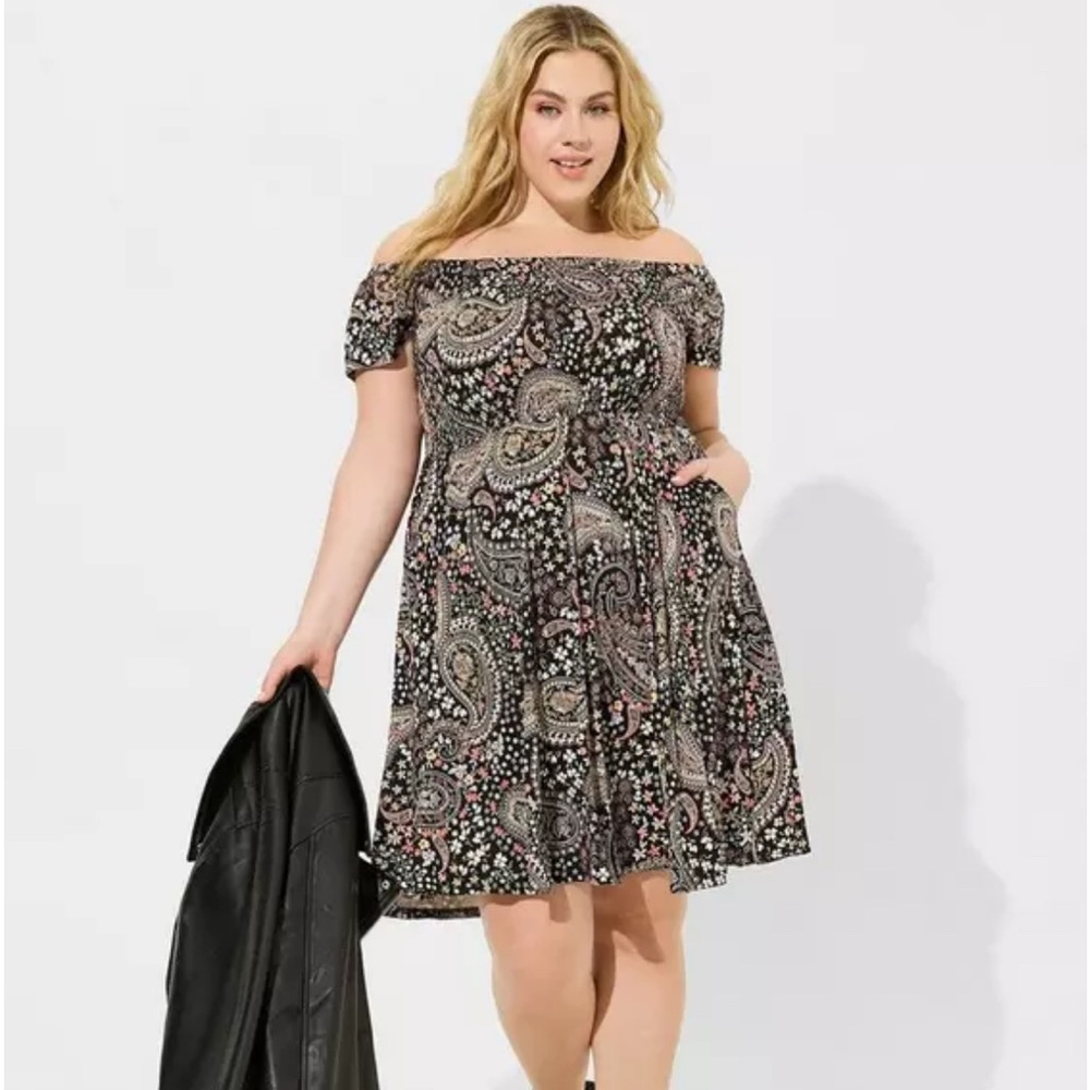 Torrid Size 2 multi colored soft skater dress.